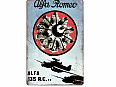 plechová cedule: Alfa Romeo -Italská válečná reklama na letecký motor 