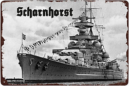 plechová cedule: německý bitevní křižník Scharnhorst 