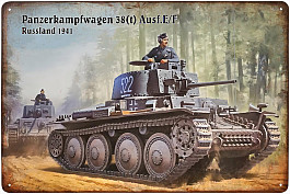 plechová cedule - Panzerkampfwagen 38(t), Russland 1941