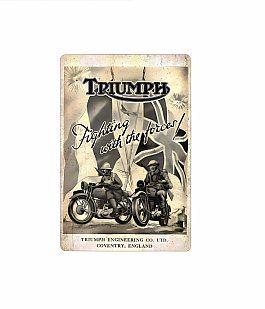 plechová cedule - Triumph - V boji! (válečná propaganda)