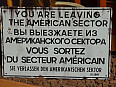 plechová cedule Berlín - Opouštíte americký sektor