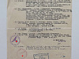 Dokument z války od soudu - razítka Most a Drážďany