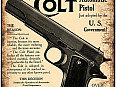 plechová cedule - Colt: Automatic pistols (dobová reklama)