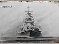 plechová cedule: německá bitevní loď Bismarck