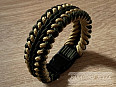 Paracord náramek (18 cm) bronze - oliv