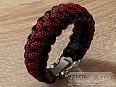 Paracord náramek (18 cm) black - red