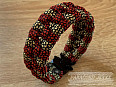 Paracord náramek (19 cm) red - bronze - black