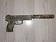 airsoft MK23 SOCOM s DIY KRYLON camo, manuál, plast