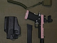 Airsoftová pistole Hi-Capa 4.3 s kolimátorem, GBB - růžová [Vorsk]