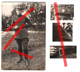 Fotka Legionář spojař rukávový odznak vydumka Legie Rusko uniforma