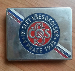 Stará Sokolská tabatěrka,pouzdro na cigarety Sokol 1932