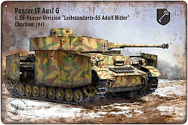 plechová cedule - Panzer IV Ausf G - Charkow, 1943