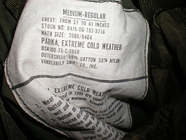 US Army šosák bunda parka extrem cold weather 