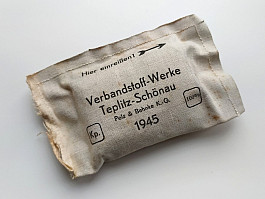 Vzácný originál německý obvaz do uniformy 1945 Teplice Wehrmacht