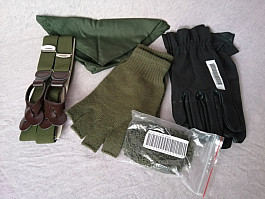 MIX - rukavice, kšandy, šátek, síťka