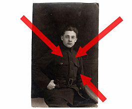 Fotografie Četník na zkoušku 1920-21 čepice opasek uniforma 1. republika Četnictvo