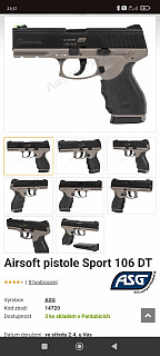 L96 a manuální pistole sport 106 dt