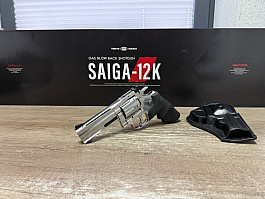 ASG CO2 revolver Dan Wesson 715, délka 4" - Stříbrná