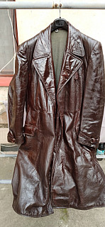 Kožený kabat starý retro na KVH veteran pod WH SS LM a podobně velký těžký 