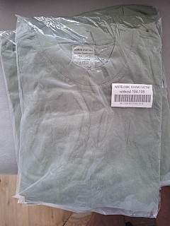 Nová armádní trička zelená 10 ks vel 104-108 1ks/150 dlouhý rukáv