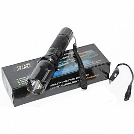 LED svítilna s paralyzérem a laserem Police - černá