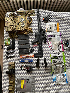 KOMPLETNÍ AIRSOFT VÝBAVA NA PRODEJ – ZBRAŇ, VÝSTROJ, OBLEČENÍ, DOPLŇKY