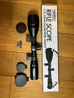 Puškohled Novritsch 3–9x50 včetně kill flashe + BIPOD nohy od Novritsche