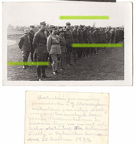 Legionáři odhalují pomník - Rybníček (Vyškov) 1934