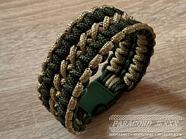 Paracord náramek (19 cm) oliv - bronze