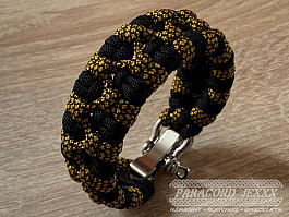 Paracord náramek (20 cm) black - gold