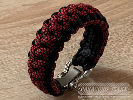 Paracord náramek (18 cm) black - red