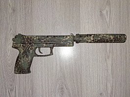 airsoft MK23 SOCOM s DIY KRYLON camo, manuál, plast