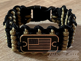 Paracord náramek (19 cm) black - bronze