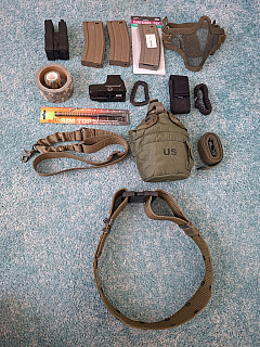 Různé airsoftové a mylitary vybavení