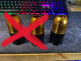 plynový 40mm granát na 65 BBs / 2 paintball kuličky