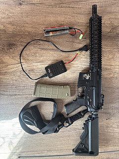 Airsoftová zbraň MK18 MOD1 9” (EC-603) +baterie, nabíječka, popruh a točný zásobník 
