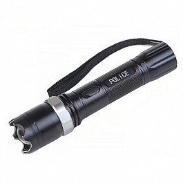 LED svítilna s paralyzérem a laserem Police - černá