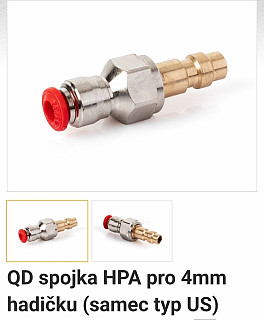 Sháním QD spojka HPA pro 4mm hadičku (samec typ US)