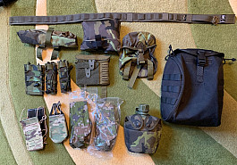 sumky, opasek, odhazovák, IFAK, atd. vše nové