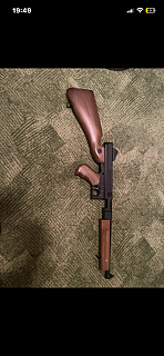 Airsoftový samopal Thompson M1A1 - celokov, imitace dřeva (CM033)