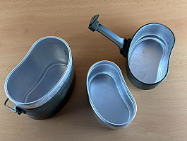 BW sada polního ešusu, 3dílný, zelený, mírně použitý