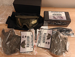 BEGADI ochranné brýle s dvojitém sklem (čiré a tmavé) a 2x QD maska * BB6