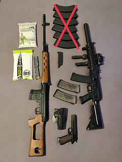 Airsoft výbava - AK105/SVD/1911