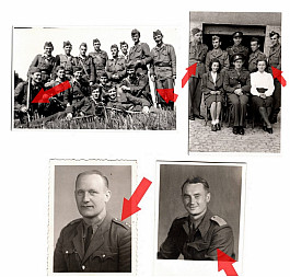 4x fotky Čs. armáda - opasek vz.45, puška Mauser, přezka se lvem atd.