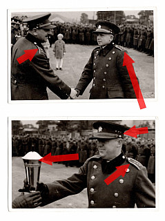 2x fotka důstojníci čs. armáda předání poháru podplukovník + major