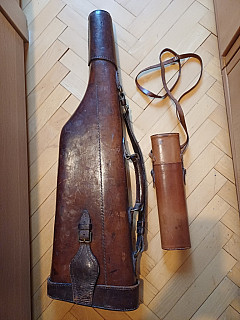 Anglické pouzdro na brokovnici a pouzdro na puškohled