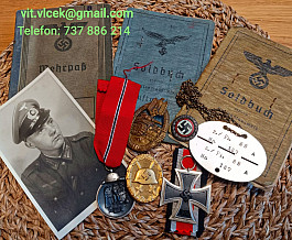 Koupím německé militárie (Odznaky, Wehrpass, Soldbuch, fotky)