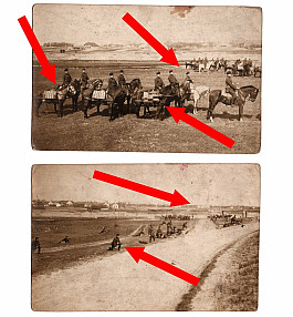 2 fotky čs. armáda kulomety jezdectvo 1919 Schwarzlose