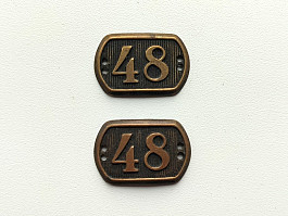 Originál prvorepublikové límcové odznaky "48" Jaroměř