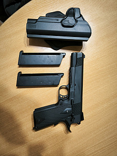 WE 1911 taktikal, 2x zásobník, holster